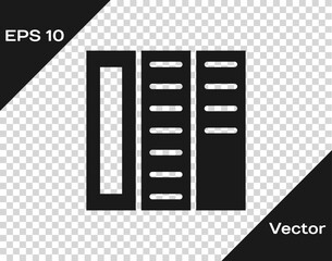 Black Brochure template layout icon isolated on transparent background. Corporate business annual report, catalog, magazine, flyer mockup. Vector