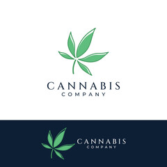 Marijuana or cannabis  leaf logo or illustration template vector design.