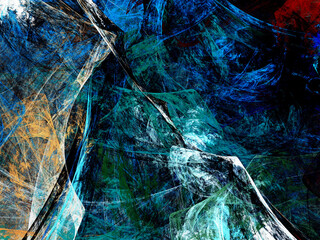 blue and green abstract fractal background 3d rendering illustration