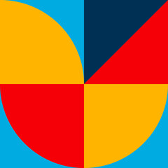 Abstract bauhaus background vector minimal 20s style with geometry figures and shapes circle, triangle. square. Human psychology and mental health concept illustration. 10 eps