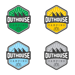 Outhouse camping emblem logo vector