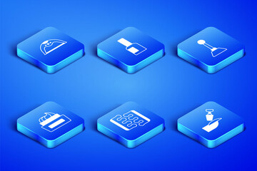 Set Milling cutter for manicure, Manicure lamp, Toe separator pedicure, Bottle of nail polish, and icon. Vector