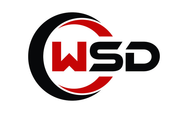 WSD swoosh three letter logo design vector template | monogram logo | abstract logo | wordmark logo | letter mark logo | business logo | brand logo | flat logo | minimalist logo | text | word | symbol