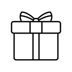 Present gift box icon. Vector isolated elements. Christmas gift icon illustration vector symbol. Surprise present linear design. Stock vector.