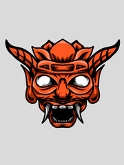 japanese oni mask illustration