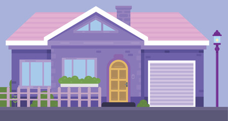 village home cute colorful flat style house village symbol real estate cottage and home design residential colorful building graphic element Illustration template design
