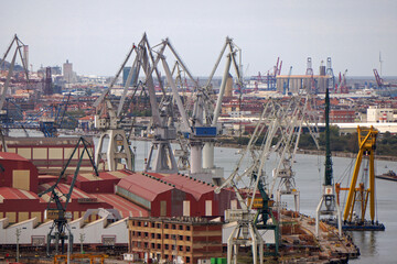 Shipyards in the Ria de Bilbao. Sestao, Erandio