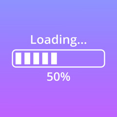 vector progress loading bar, loading illustration. vector illustration Loading icon flat design. 50% loading icon