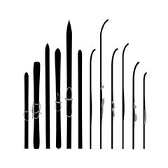 Snow ski equipment illustration art 