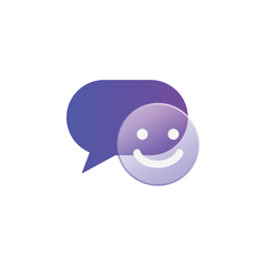 Gradient glass morphism feedback icon design vector