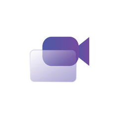 Gradient glass morphism video icon design vector