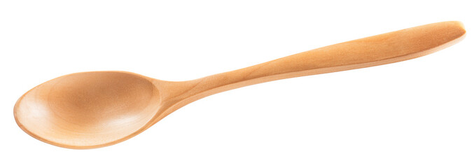 light wood spoon isolated on white.