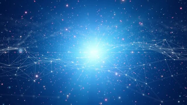 Seamless loop shing glow digital plexus network lines animation.
