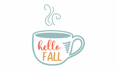 hello fall retro SVG Design.