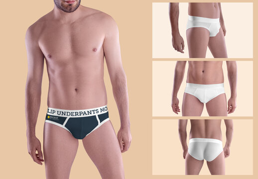 4 Mockups Men's Underpants Model