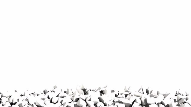 Destruction of the white wall alpha channel intro slow motion 4k