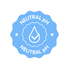 Neutral pH balance logo icon for shampoo or cream. Ph sign label with drop. Vector