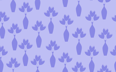 Plants purple seamless pattern