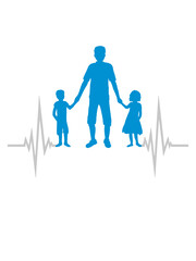 Junge Mädchen Papa Puls 