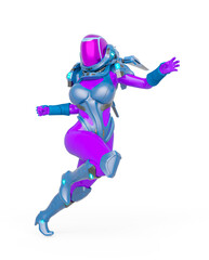 super space girl is running like a crazy