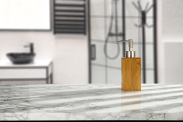 Soap in bathroom and free space for your decoration. 