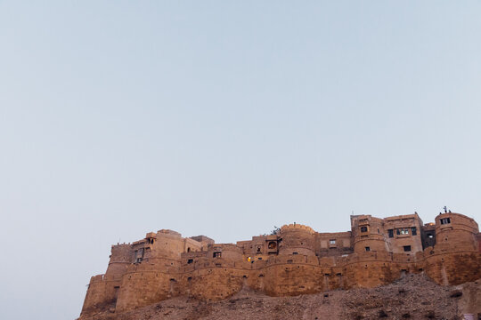 View of the outside of an 800+ year old fort in Jaisalmer