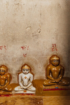 Three icons in a Jain temple