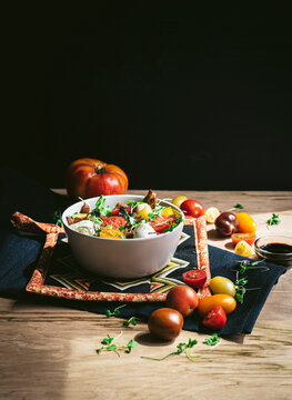 Caprese salad in sunlight