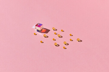 Vitamins with glass cube