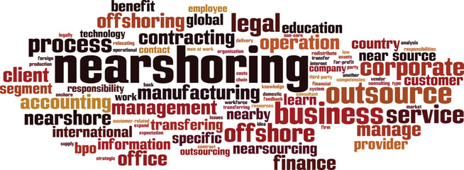 Obraz premium Nearshoring word cloud