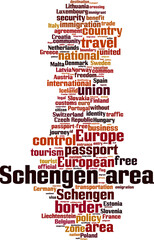 Obraz premium Schengen area word cloud