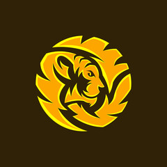 tiger head face logo vector icon template
