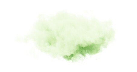 Green cloud on white background. 3d rendering.	