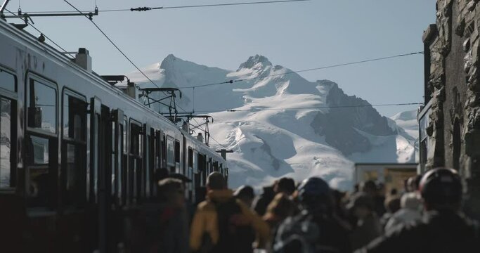 Arrive station in Observatory Gornergrat - Zermatt