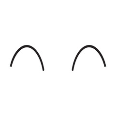 Eyes hand draw cute style for your character design. Vector 10 eps