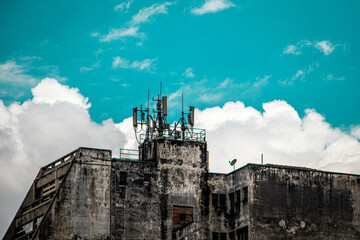 old building and blue sky