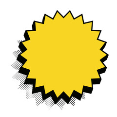 Sticker retro style yellow color vector 10 eps