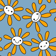 Cartoon kids floral seamless flower pattern for fabrics and wrapping and clothes print and notebooks