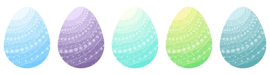 Easter eggs fantasy set. Vector illustration.