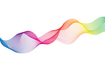 Rainbow waves on the white background. Vector illustration.