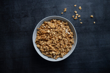 Homemade granola muesli in bowl