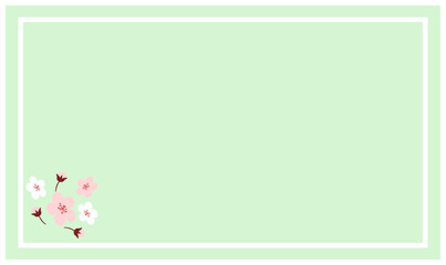 梅の花と長方形のフレーム