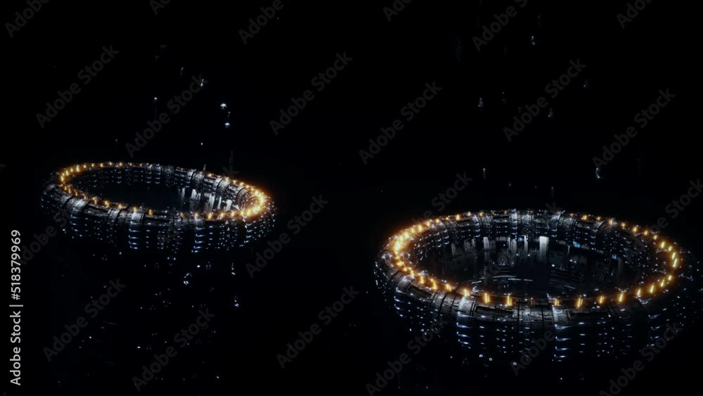 Canvas Prints space futuristic base with ships traffic. futuristic concept. realistic 4k animation.