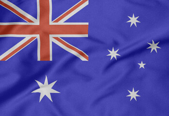  Close-up photo of the flag of Australia on fabric