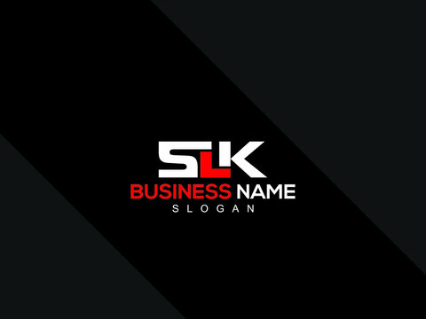 Premium SLK Logo Letter Vector Art, Colorful SL s l k Logo Icon With Creative Three Letter Flat Image Design For Company