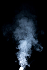 smoke, steam on black background
