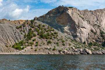 Fototapeta na wymiar Rocky coast of the Black Sea, Crimea.