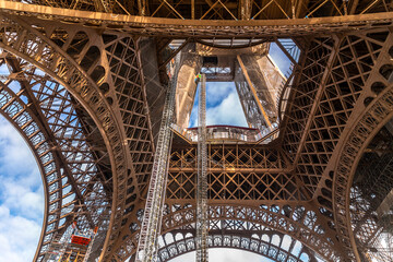 Detail from the Eiffel Tower in Paris, France