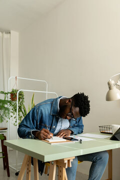 African man working at office