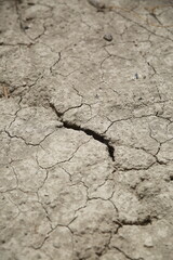 Cracked dry land, desertification of the planet